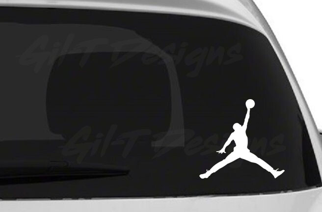 Jumpman Vinyl Decal Sticker, Air Jordan, Michael Jordan, MJ, 23, Size List #2