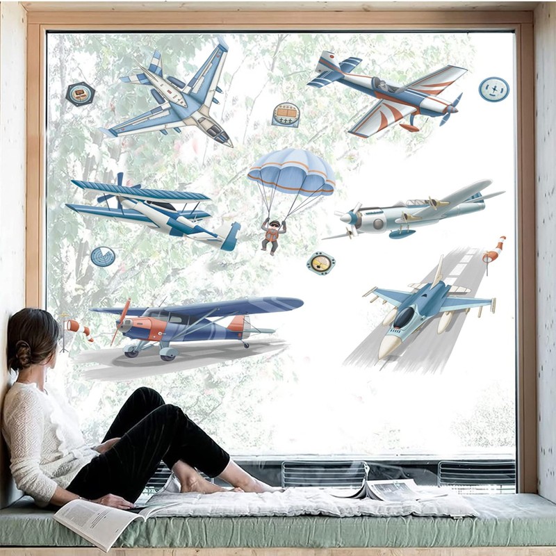 Airplane Wall Decals Airplanes for Kids Airplane Art Space Decor for Boys Room gallery