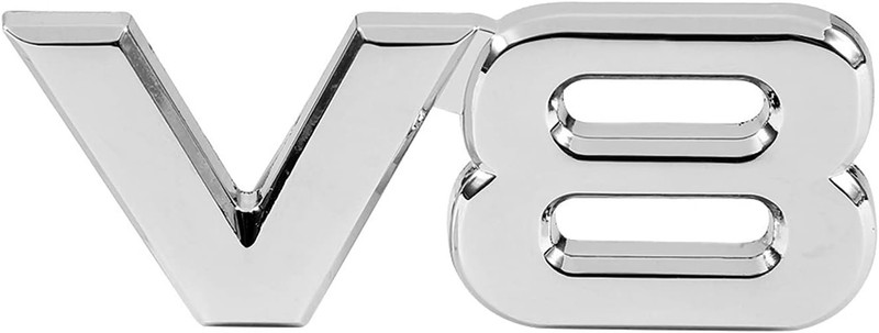 Sleek 3D Silver V8 Badge Sticker for Universal Cars & Trucks - Easy Apply gallery