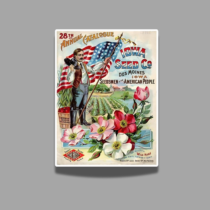 Vintage Iowa Seed Company Label Repro 3″ Vinyl Laminated Sticker