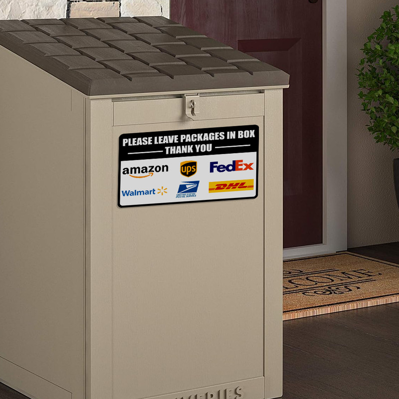 Please Leave Packages in Box Delivery Sign Sticker Vinyl Decal Amazon UPS FedEx gallery