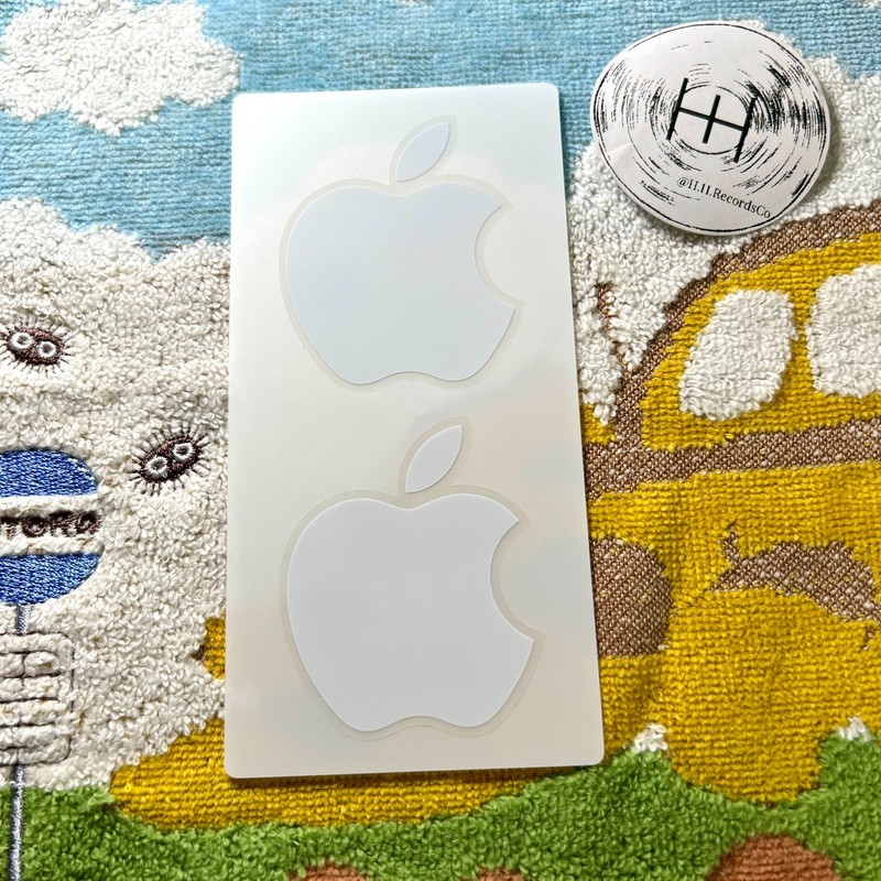Apple Official Logo Sticker Set of 2 Laptop Decal 2″ White OEM Original