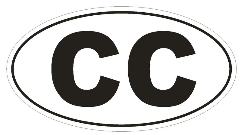 CC Consular Corps Country Code Oval Bumper Sticker or Helmet Sticker D892 Euro