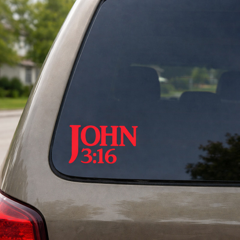 John 3:16 Bible Verse Decal Sticker 7.5-Inches by 4-Inches | Religious