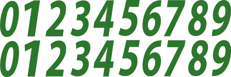 0-9 Reflective Numbers Green Sticker Vinyl Decal pick 1″-12″ Set Of 20 (RV1-2)