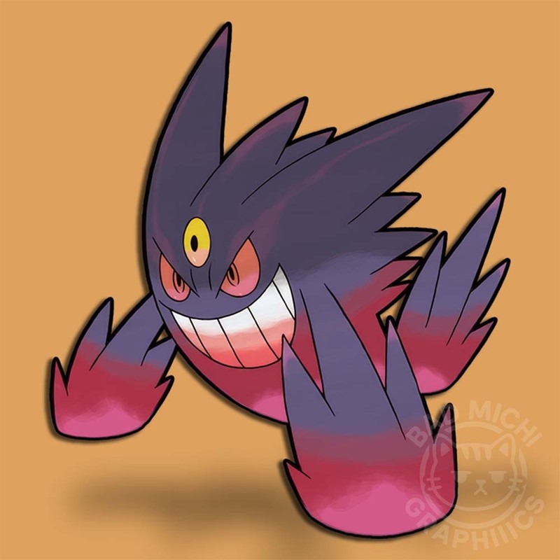 Mega Gengar Sticker Car Decal Anime Vinyl 3–7″ Wide Made in USA