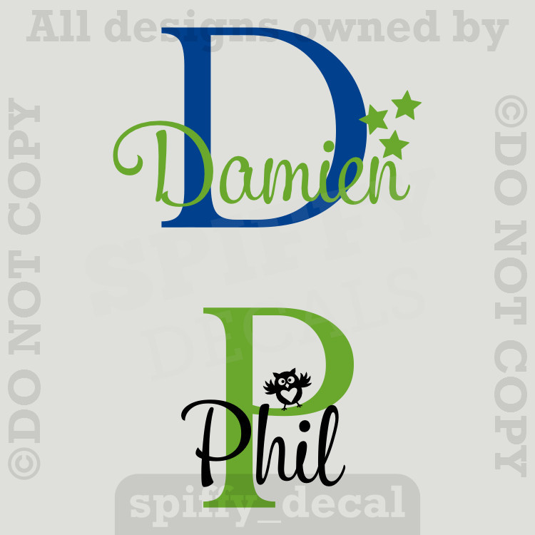 MONOGRAM WITH GRAPHIC Personalized Name Vinyl Wall Decal Sticker Boys Nursery gallery