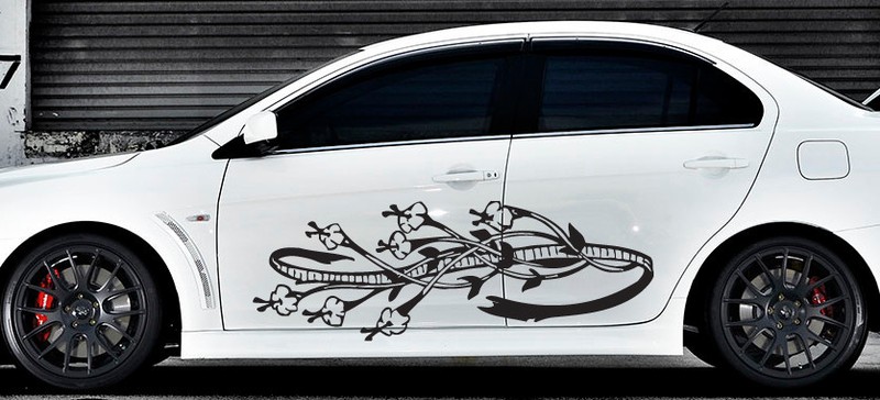 Wall Stickers Vinyl Decal Car Boat Floral Vinyl Graphics Left & Right Side z974