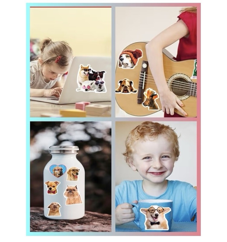 50pcs Funny Dog Stickers Puppy Animal Decals Waterproof Vinyl Gifts for Laptop gallery