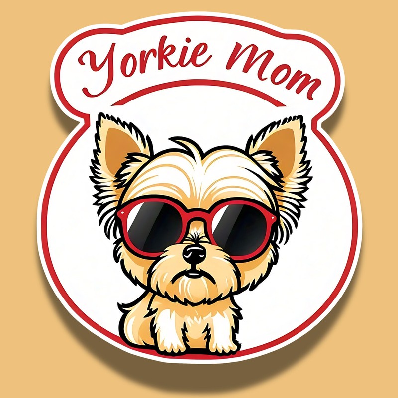 Yorkie Mom Yorkshire Terrier Cute Dog Breed 3″ Vinyl Sticker