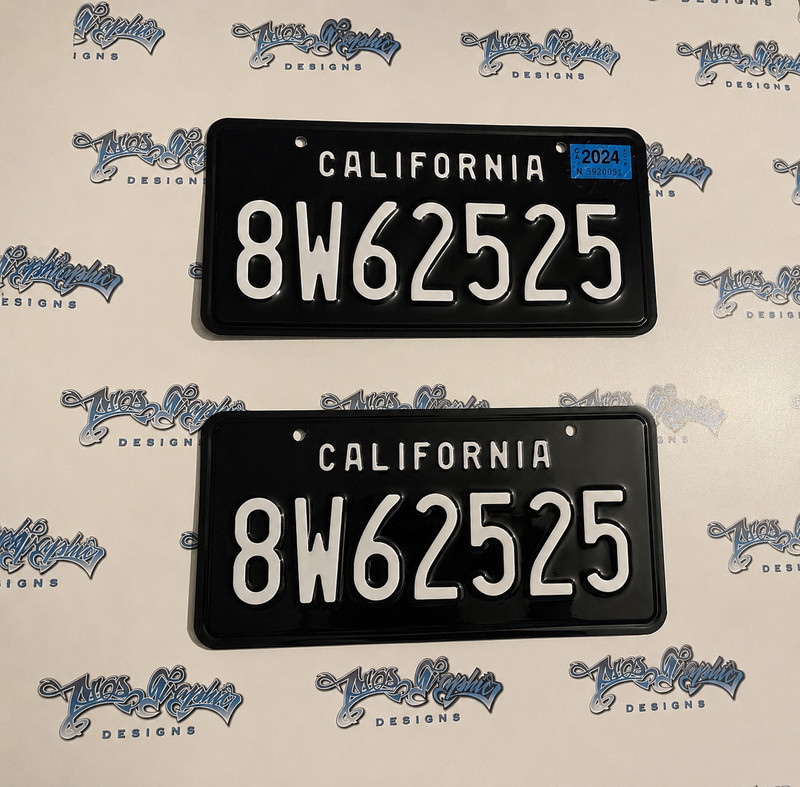 Gloss California Plate Wrap Kit (BACK & WHITE ) KIT 2 PLATES (LEGACY PRINT)