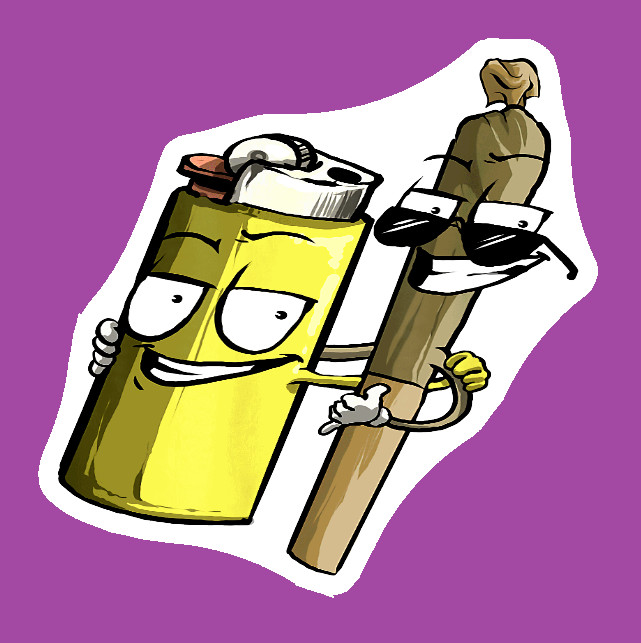 Joint and Lighter Best Friends Weed Sticker 420 Decal UV Safe stoner ganja gallery