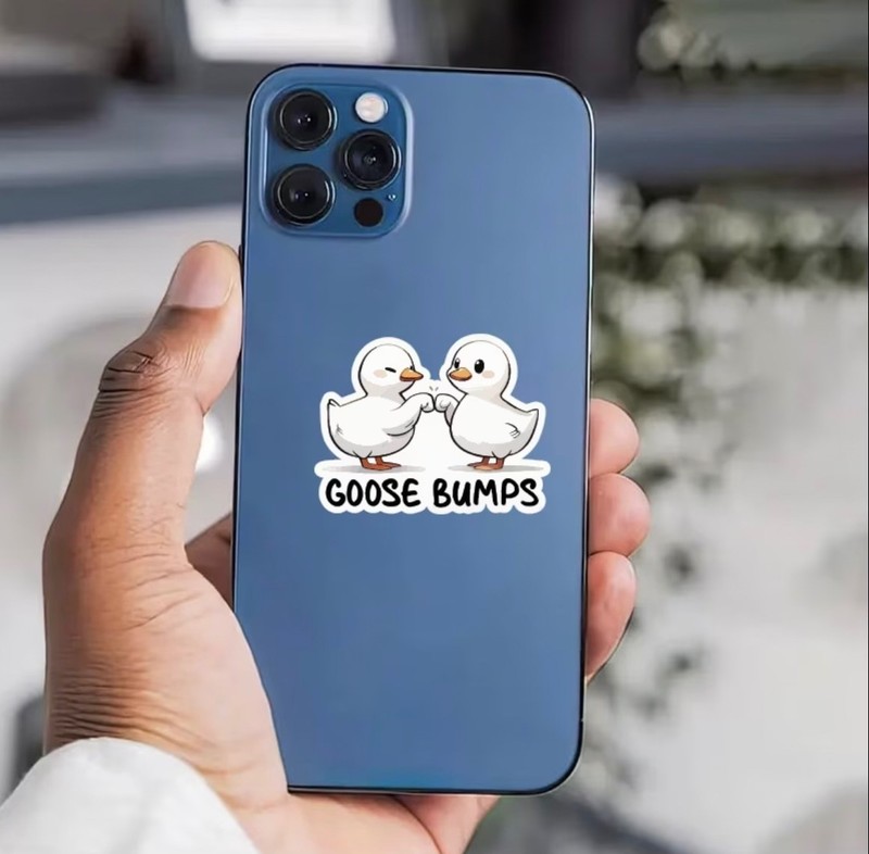 1 PC - Glossy Goose Bumps Funny Cute Fist Laptop Travel Luggage Cup Bottle Book gallery