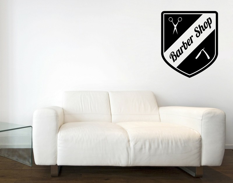 Wall Vinyl Decal Sticker Barber Gentlemens Salon Moustache Haircut Shave (n1550)