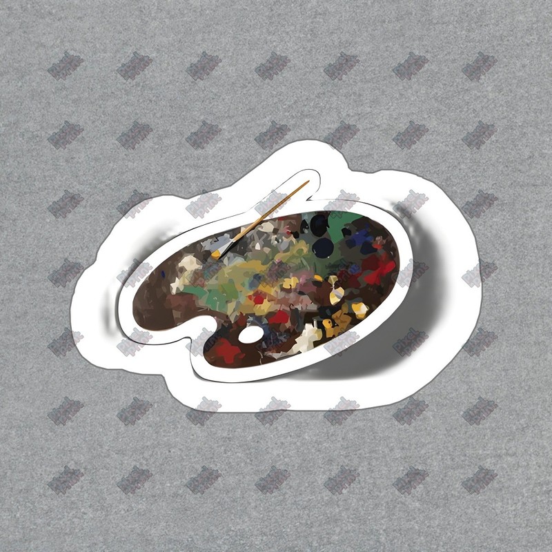 Colorful Artist Palette Vinyl Sticker Creative Decal for Art Lovers #131147