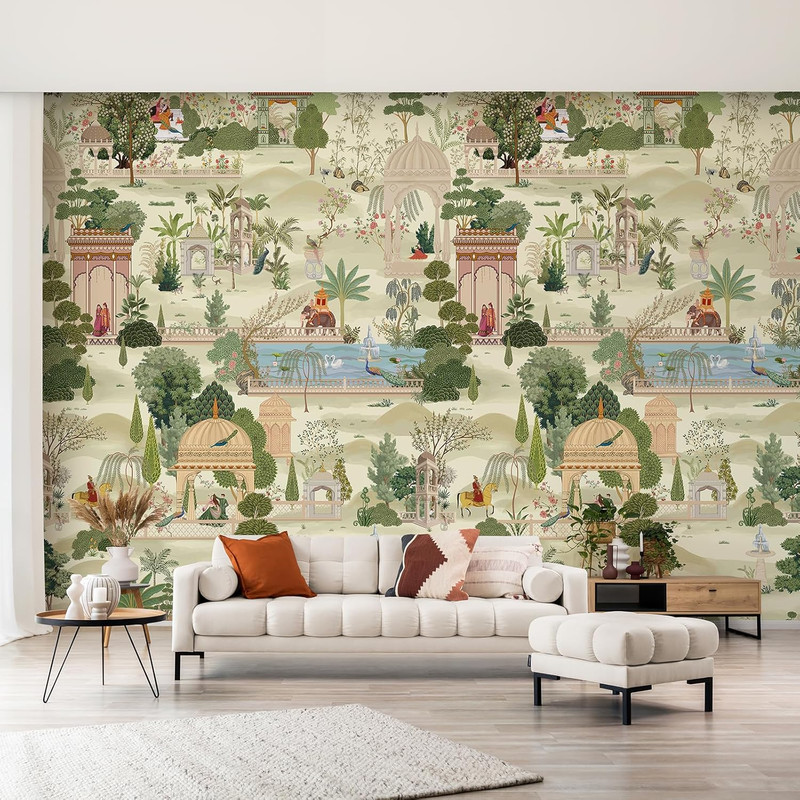 Peel and Stick Tropical Green Wall Mural - Botanical Wallpaper for Any Room