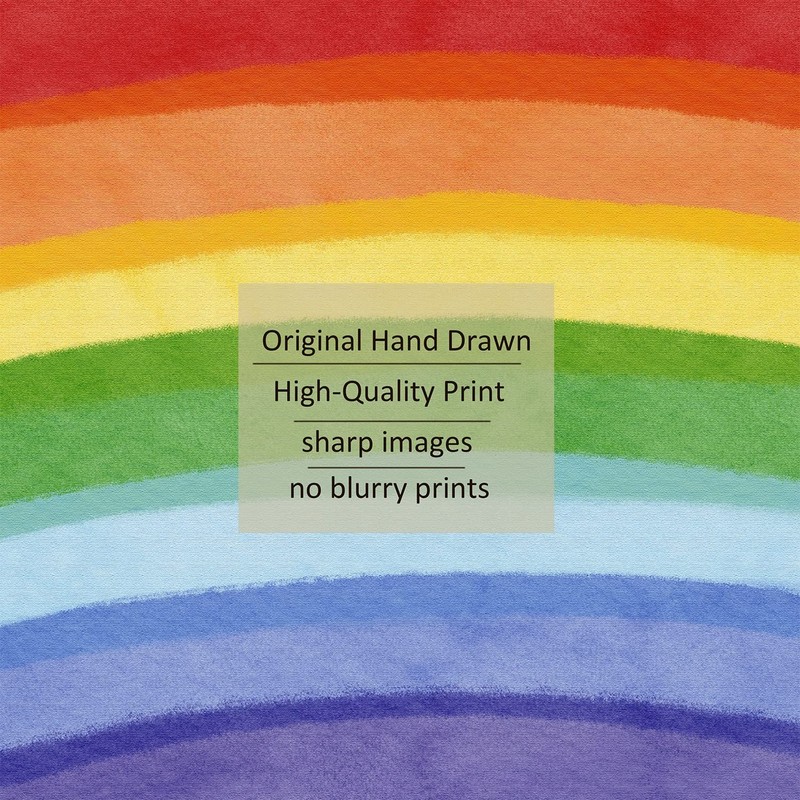 Fabric Large Rainbow Wall Decals Peel and Stick, Precut Original Hand Drawn C... gallery