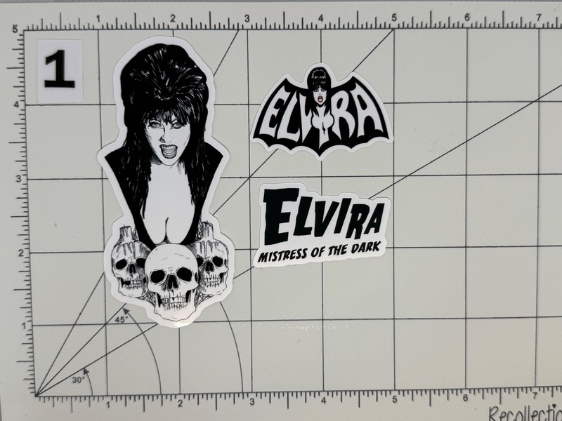 Elvira Mistress of the Dark Sticker 4″ b&w Multiple Options Available Pick One