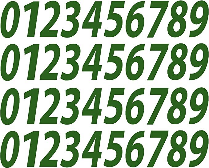 0-9 Reflective Numbers Green Sticker Vinyl Decals CHOOSE 1″-12″ Set Of 40 (RV1)