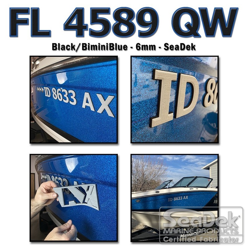 SeaDek Raised 3″ Boat Registration Numbers Set | Peel & Stick Install – B/BB