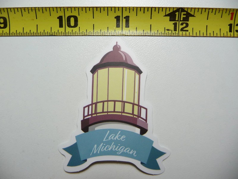 LAKE MICHIGAN LIGHTHOUSE TOP SMALL STICKER DECAL TRAVEL STATE VACATION SOUVENIR