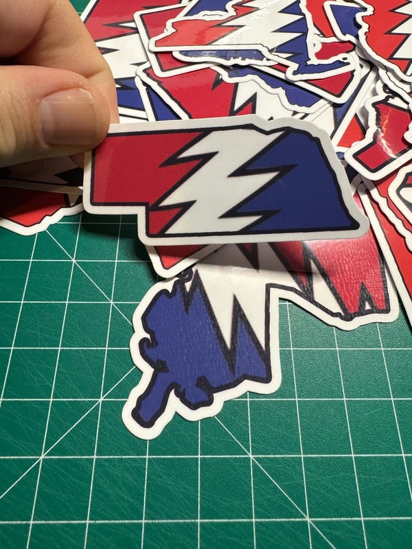 Nebraska Stealie - Grateful Dead - Laminated Vinyl Sticker 1.5"x3" gallery