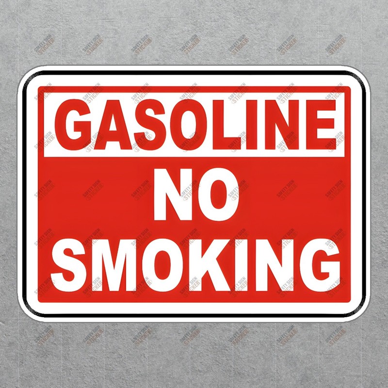 Gasoline No Smoking Safety Sign Sticker OSHA Compliant Hazard Warning #185945