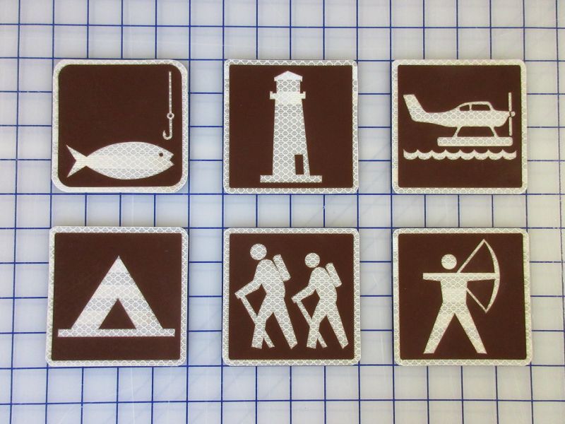 Reflective DOT Road Sign Magnets Lighthouse Hiking Archery 