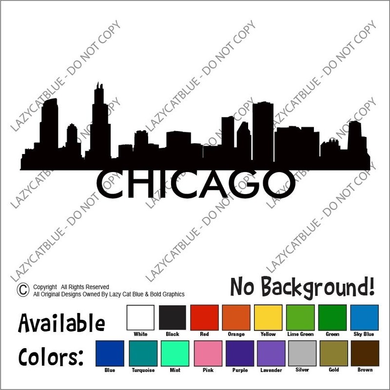 Chicago Illinois Decal Vinyl Sticker IL Skyline Skyscapes City View USA Urban gallery