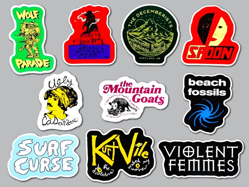 Indie Rock Vinyl Sticker Lot (10 Pack) SET 6 surf curse kurt vile mountain goats