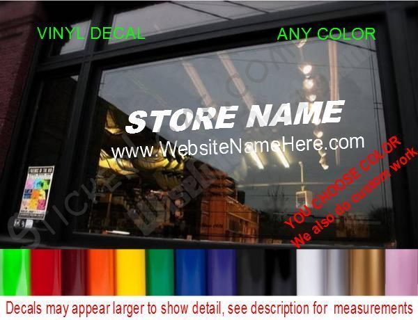 2 Line STORE NAME CUSTOM WINDOW DECAL BUSINESS SHOP Storefront DOOR SIGN COMPANY