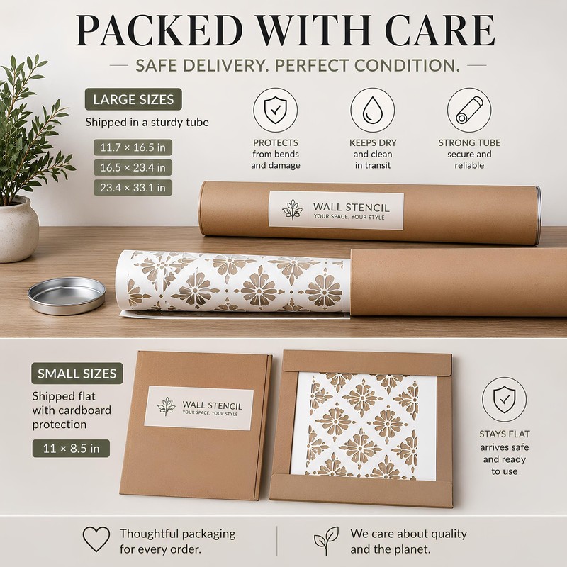 Bamboo Wall Stencil Modern Japandi Geometric Pattern Reusable Mylar gallery