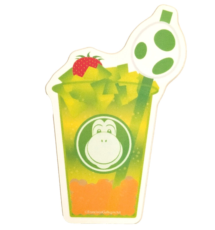 Nintendo World Yoshi’s Fruity Honeydew Strawberry Soda Orange Boba 3″ Sticker