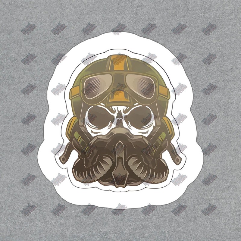 Cool Skull Pilot Vinyl Sticker Helmet Decal for Laptops, Water #814789