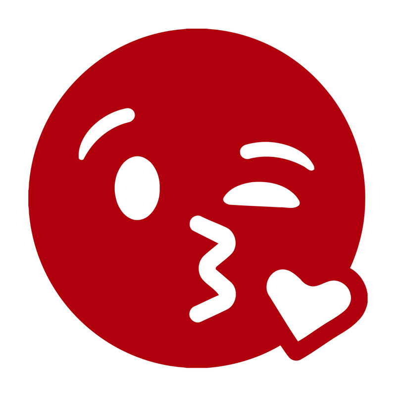 Blowing Kiss Emoji multicolor die cut decal 3x3 Made in USA 6+yr indoor/outdoor gallery