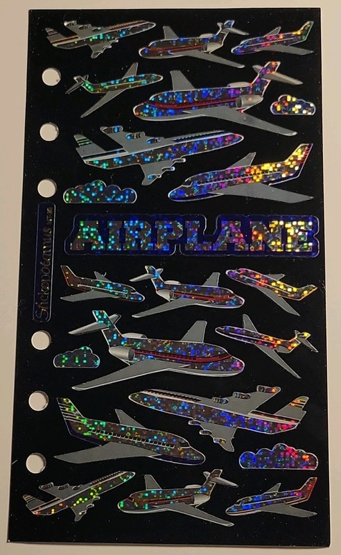 Stickopotamus Airplane Holographic Vinyl Stickers, Multicolor, Decorative