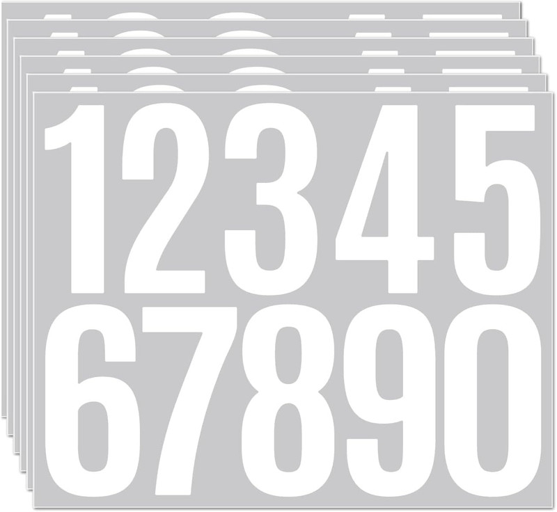 6 Sheets 3 Inch Number Stickers 0-9 Vinyl Self-Adhesive Large Numbers for DIY... gallery