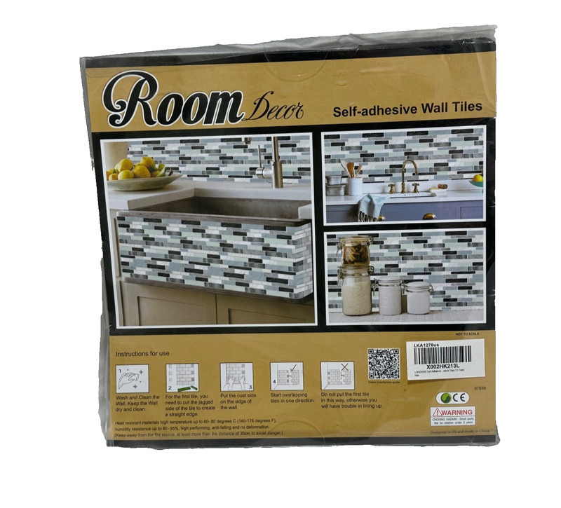 Self Adhesive wall tiles for kitchen or bathroom backsplash blue gallery