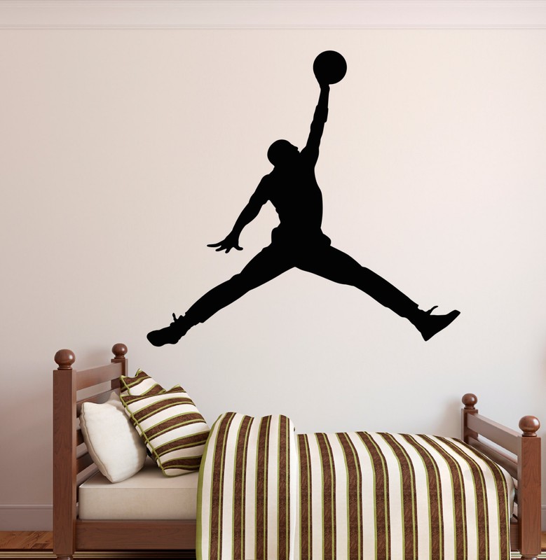 MICHAEL JORDAN JUMPMAN Basketball Wall Decal Sticker Bedroom Sports Decor 36″