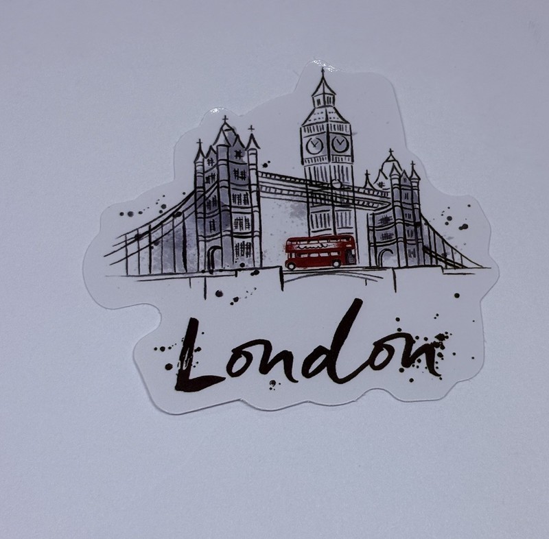 Tower Bridge & Big Ben Sticker Travel London Tour Art Decal Vinyl Souvenir Tc9