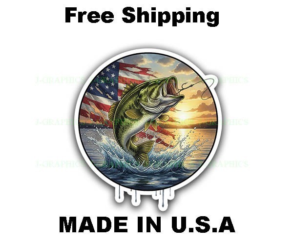 Largemouth Bass Fish Vinyl Decal Sticker Fishing Art D