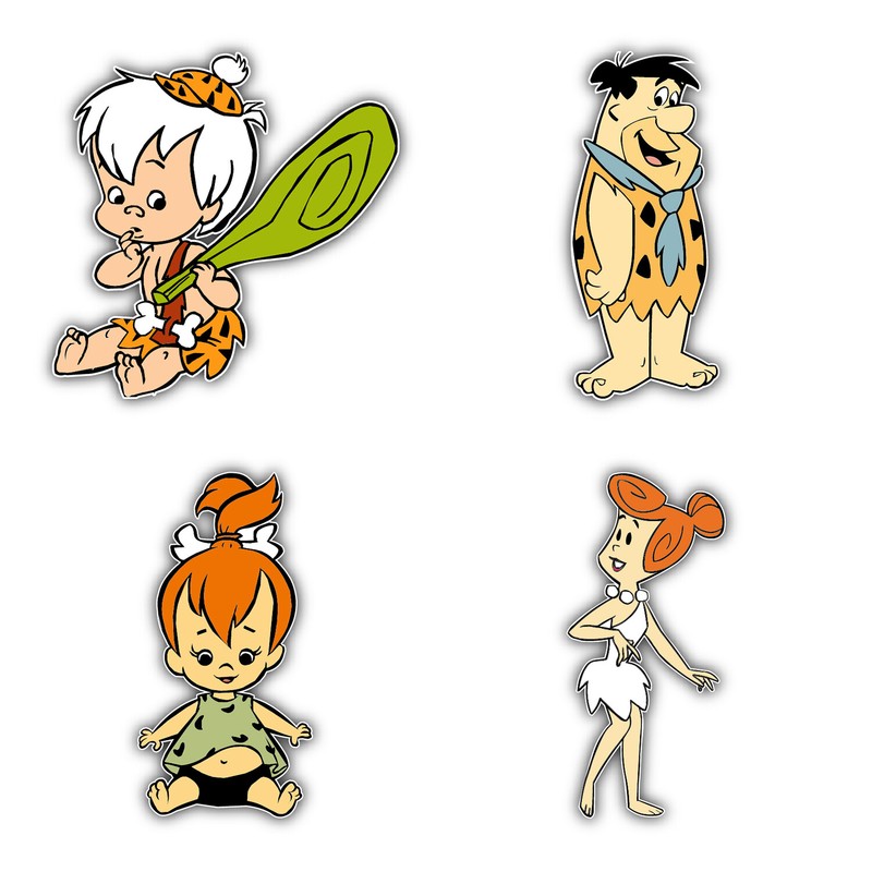 The Flintstones Cartoon Set Of 4 Vinyl Sticker Decal – 5” longer side ID:3