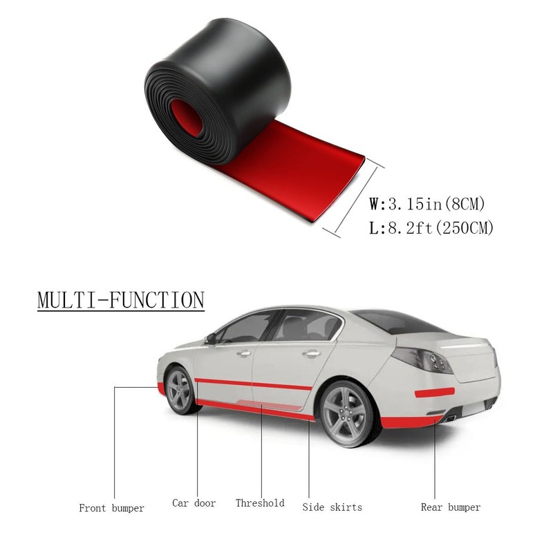 8.2ft Side Skirts For Cars Universal Rubber Anti Scratch Edge Guards Protector gallery
