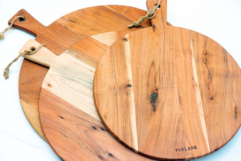 pizza board Serving Board Wooden Tray Rustic charcuterie Acacia wood Small gallery