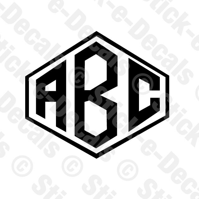MONOGRAM DECAL DIAMOND | Custom Personalized Letters Initials Vinyl