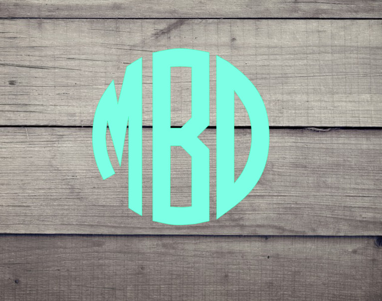 Round Monogram Decal- Yeti, Cellphones, Auto, Laptop, Gift Idea - MonogramS gallery