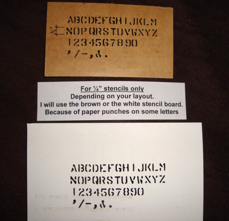 CUSTOM MADE Military Oil board Stencil 1/4″ Marsh/COST-$1 for4 letters=Quantity1