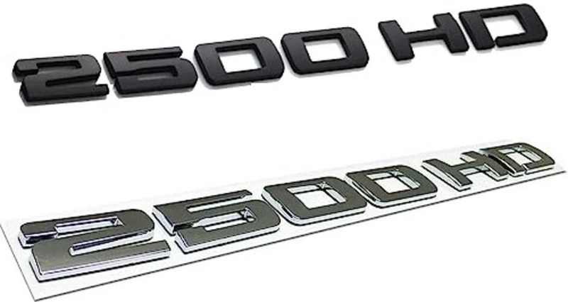 2pcs Badges 2500HD 2500 HD Emblem 3D Decal Suitable for Both Side Doors silver gallery