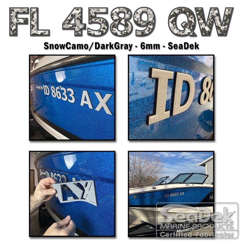 SeaDek Raised 3″ Boat Registration Numbers Set | Peel & Stick Install – SC/DG