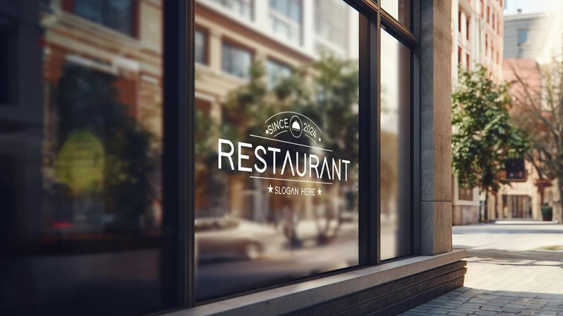 Restaurant Vinyl Decal-PEEL & STICK Window Sticker Storefront Café Shop Custom